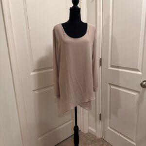 Soft Surroundings Creamy Taupe Asymmetrical Tunic NWT